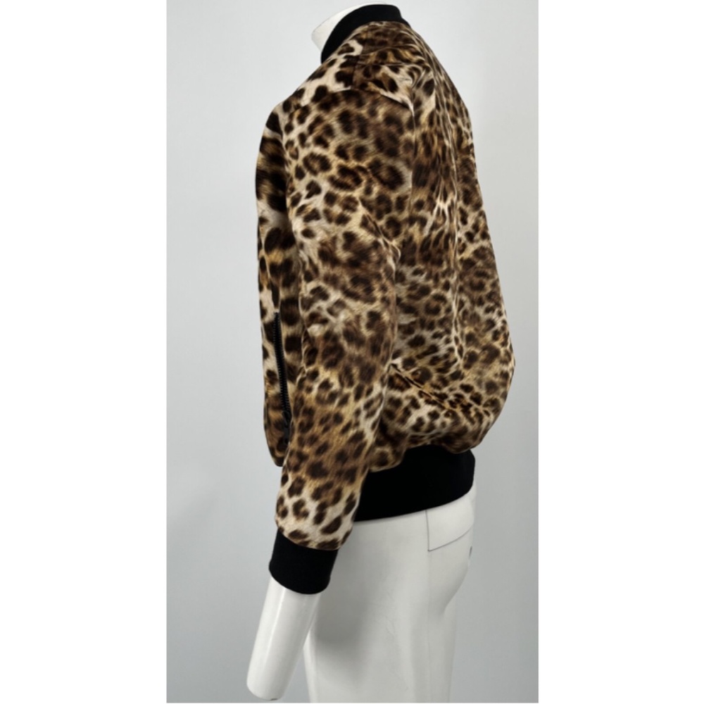 Alice+Olivia Sample Leopard Print Fuzzy Bomber Ja… - image 2